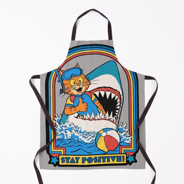 Item preview, Funny Cat Stay Positive Retro Sticker - Cute Motivational Cat Shark Meme designed and sold by Ibrahimhema5.