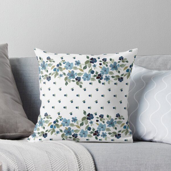 Item preview, Elegant Indigo and Blue Floral Border Seamless Pattern - Botanical Home Decor designed and sold by Orly Fuchs Galchen.