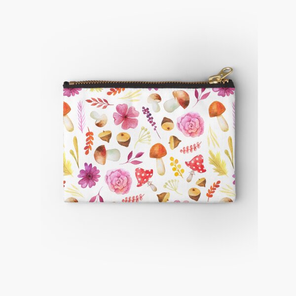 Item preview, Cute Watercolor Wild Mushroom Pink Flower Acorn Cottagecore designed and sold by FestivityFinds.