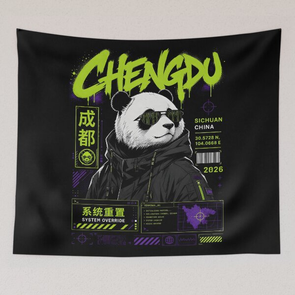 Item preview, Chengdu Cyberpunk Panda 2026 - Sichuan Glitch Techwear Streetwear designed and sold by Eagle Vision Designs.