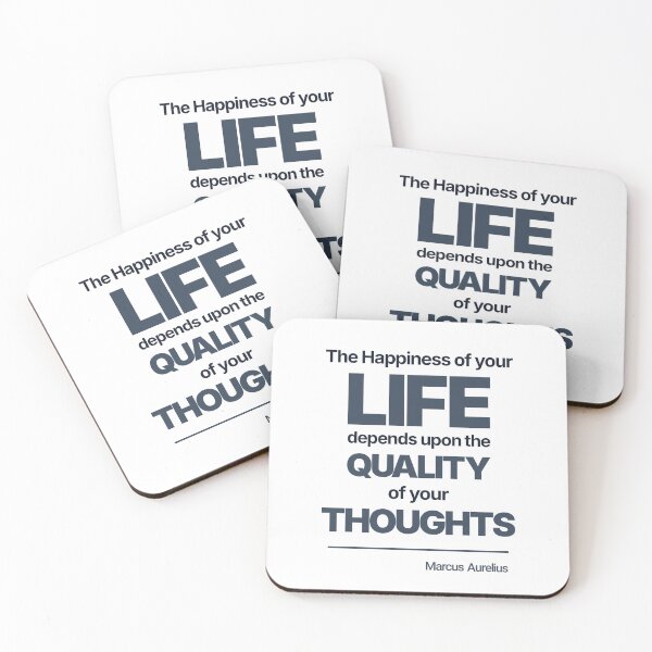 Item preview, The Happiness of Your Life Depends Upon the Quality of Your Thoughts - Marcus Aurelius - Minimalist Style Stoic Quote - Dark Version designed and sold by Stoic Core.