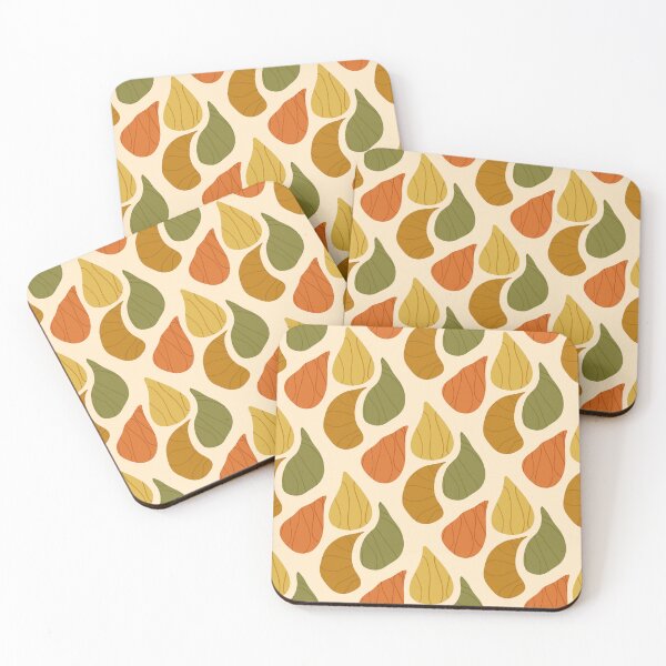 Item preview, Retro 70s Abstract Organic Leaf Mid Century Autumn Pattern designed and sold by FestivityFinds.