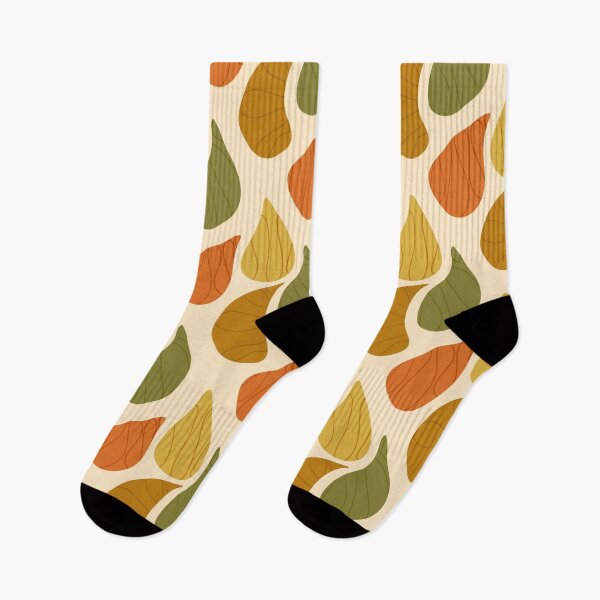 Item preview, Retro 70s Abstract Organic Leaf Mid Century Autumn Pattern designed and sold by FestivityFinds.