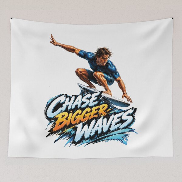 Item preview, Chase Bigger Waves Surfing Motivation Design designed and sold by M. Mamdouh Artworks.