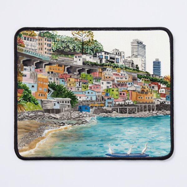 Item preview, Salvador Bahia Watercolor Print – Brazilian Coastal Landscape designed and sold by POSTERIOCREW.