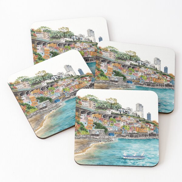 Item preview, Salvador Bahia Watercolor Print – Brazilian Coastal Landscape designed and sold by POSTERIOCREW.