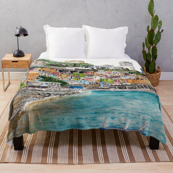 Item preview, Salvador Bahia Watercolor Print – Brazilian Coastal Landscape designed and sold by POSTERIOCREW.