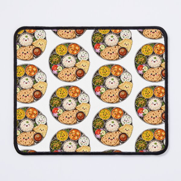 Item preview, Kawaii Indian Thali Sticker, Cute Indian Food Platter Die-Cut Vinyl Decal designed and sold by PriyankaSonara.