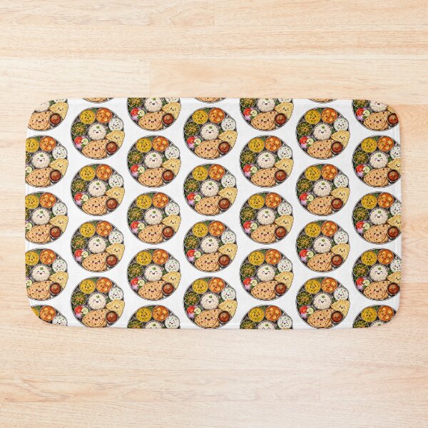 Item preview, Kawaii Indian Thali Sticker, Cute Indian Food Platter Die-Cut Vinyl Decal designed and sold by PriyankaSonara.