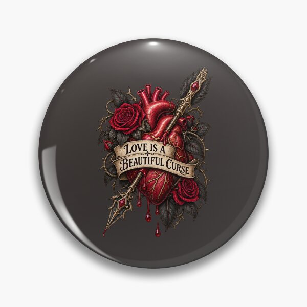 Item preview, Love Is a Beautiful Curse – Gothic Anatomical Heart Design designed and sold by MetaModel Editions.