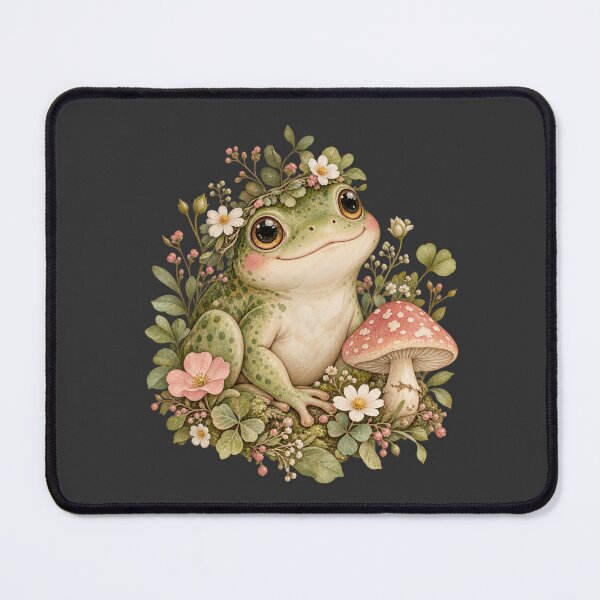 Item preview, Cottagecore Frog Whimsical Floral Mushroom Nature Art designed and sold by AmiGraph.