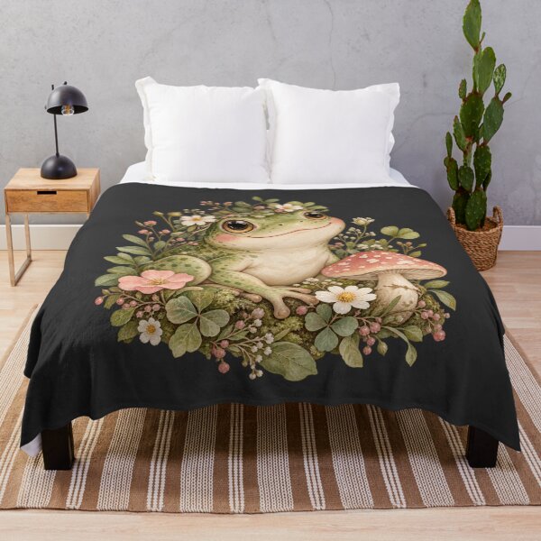 Item preview, Cottagecore Frog Whimsical Floral Mushroom Nature Art designed and sold by AmiGraph.