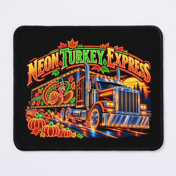 Item preview, Neon Turkey Express Thanksgiving Trucker designed and sold by NomadForge.