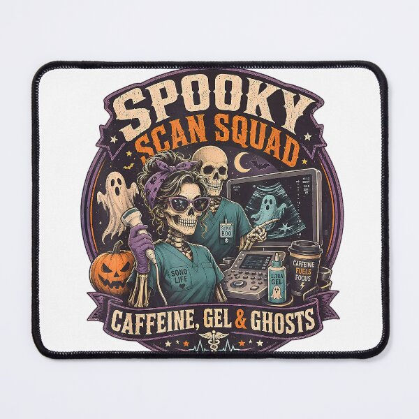 Item preview, Spooky Scan Squad Sonographer Skeleton Ultrasound Halloween T-Shirt designed and sold by viinnzArt.