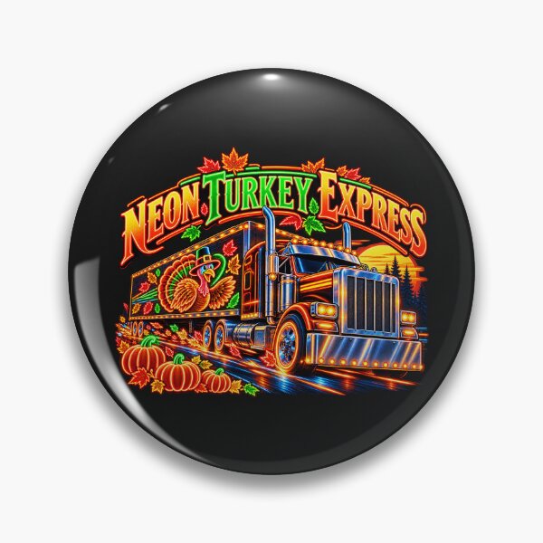 Item preview, Neon Turkey Express Thanksgiving Trucker designed and sold by NomadForge.