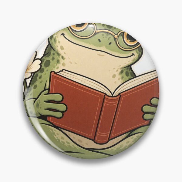 Item preview, Cute Frog Reading Book With Glasses — Cottagecore Frog Sticker designed and sold by Amazing Graphics.