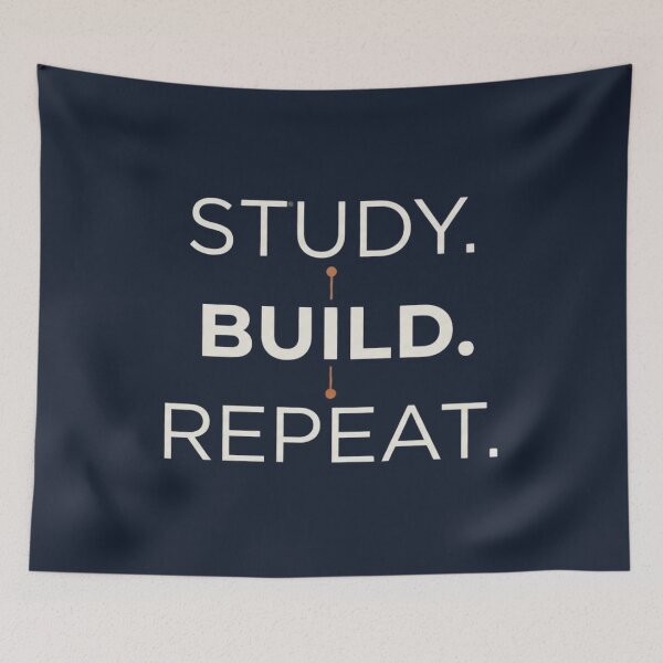 Item preview, Study Build Repeat Engineering Student Minimalist Design designed and sold by Amr Darwish Graphic designer.
