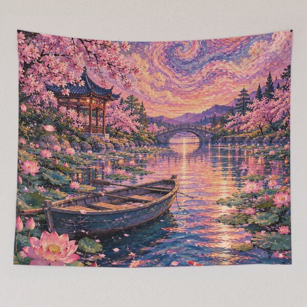 Item preview, Moonlit Lotus Garden Boat designed and sold by marbelelunar.