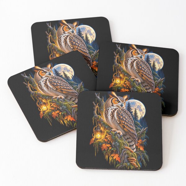 Item preview, Owl in Mystical Nighttime Forest Moonlit Woodland Wildlife Design designed and sold by RockitBaby.