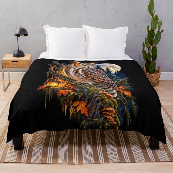 Item preview, Owl in Mystical Nighttime Forest Moonlit Woodland Wildlife Design designed and sold by RockitBaby.