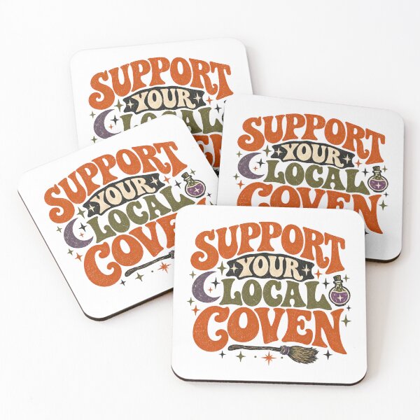 Item preview, Support Your Local Coven Retro Witch Halloween Shirt designed and sold by PhelipeCasanova.
