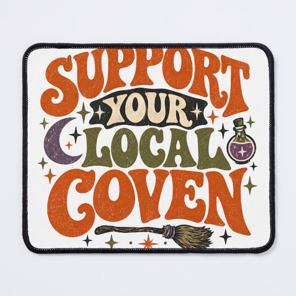 Item preview, Support Your Local Coven Retro Witch Halloween Shirt designed and sold by PhelipeCasanova.