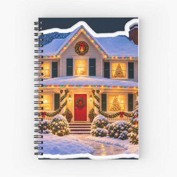 Item preview, Cozy Snowy Christmas House Holiday Cottage designed and sold by Sybille-Yates.