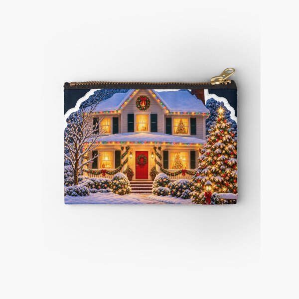 Item preview, Cozy Snowy Christmas House Holiday Cottage designed and sold by Sybille-Yates.