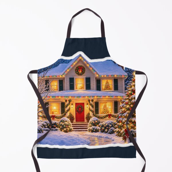 Item preview, Cozy Snowy Christmas House Holiday Cottage designed and sold by Sybille-Yates.