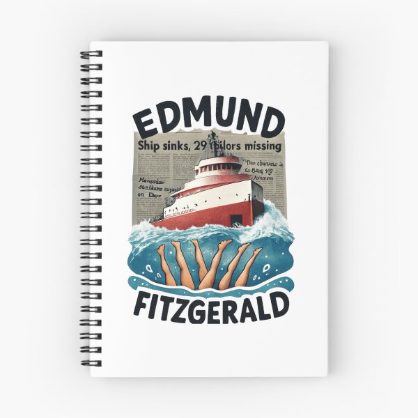 Item preview, Edmund Fitzgerald Vintage Newspaper Nautical Design designed and sold by SleepyKitties90.
