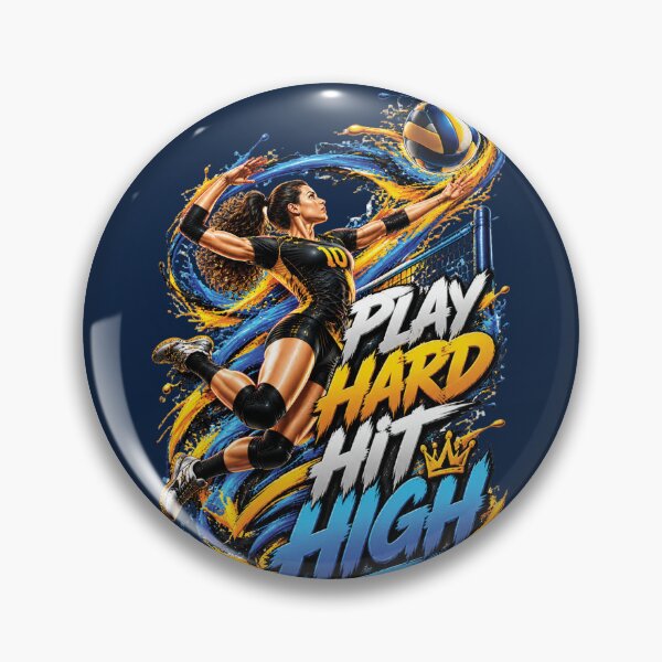 Item preview, Play Hard Hit High Volleyball Motivation Design designed and sold by M. Mamdouh Artworks.