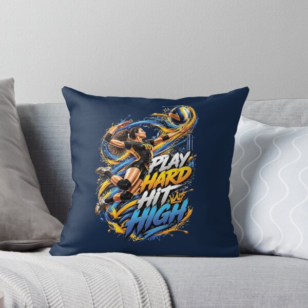 Item preview, Play Hard Hit High Volleyball Motivation Design designed and sold by M. Mamdouh Artworks.