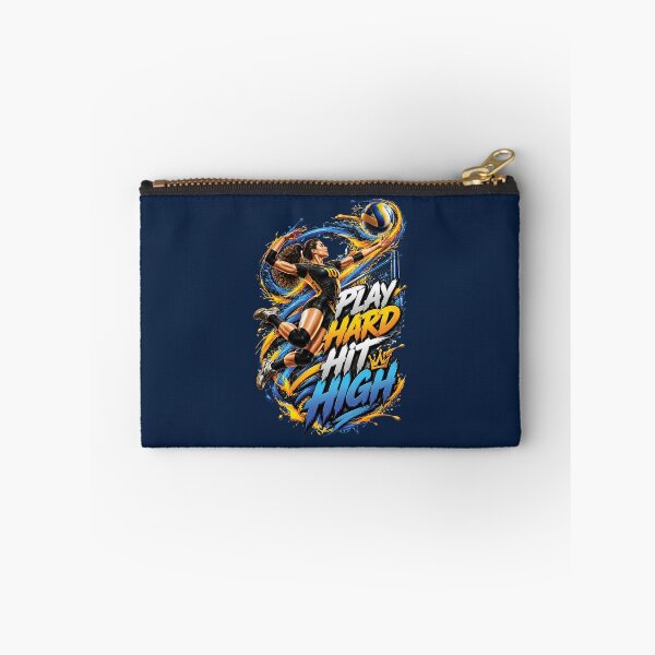 Item preview, Play Hard Hit High Volleyball Motivation Design designed and sold by M. Mamdouh Artworks.