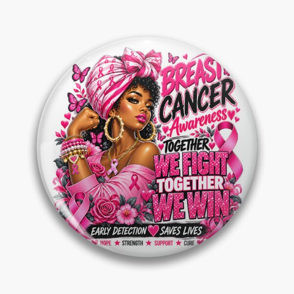 Item preview, Breast Cancer Awareness Black Woman Pink Ribbon Fight designed and sold by VGAfanatic.