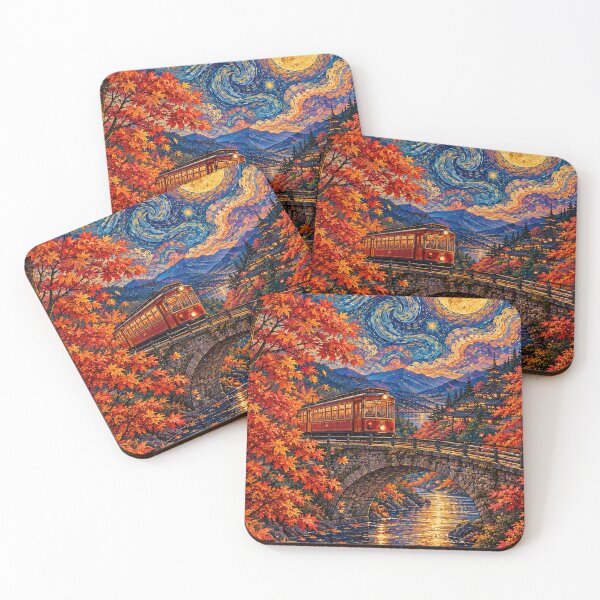 Item preview, Autumn Moon and Train designed and sold by marbelelunar.
