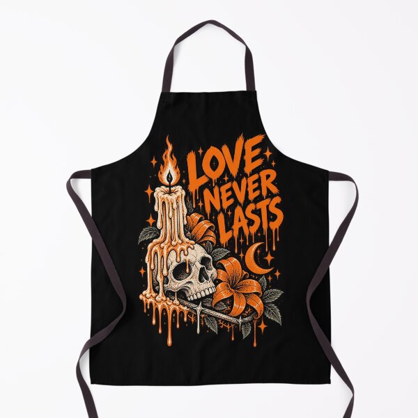 Item preview, Love Never Lasts – Orange Gothic Skull & Candle Design designed and sold by MetaModel Editions.