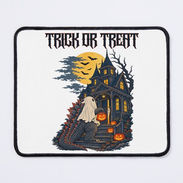 Item preview, Kaiju Monster Trick or Treat Haunted House Illustration designed and sold by DjFreeq.