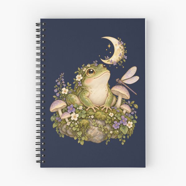 Item preview, Cottagecore Frog Whimsical Moon Mushroom Fairy Art designed and sold by AmiGraph.