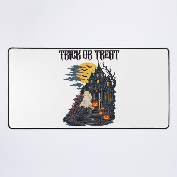 Item preview, Kaiju Monster Trick or Treat Haunted House Illustration designed and sold by DjFreeq.