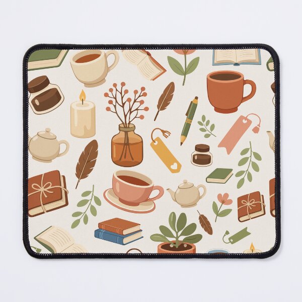 Item preview, Cozy Reading Tea Books Pattern designed and sold by stylishdzign.