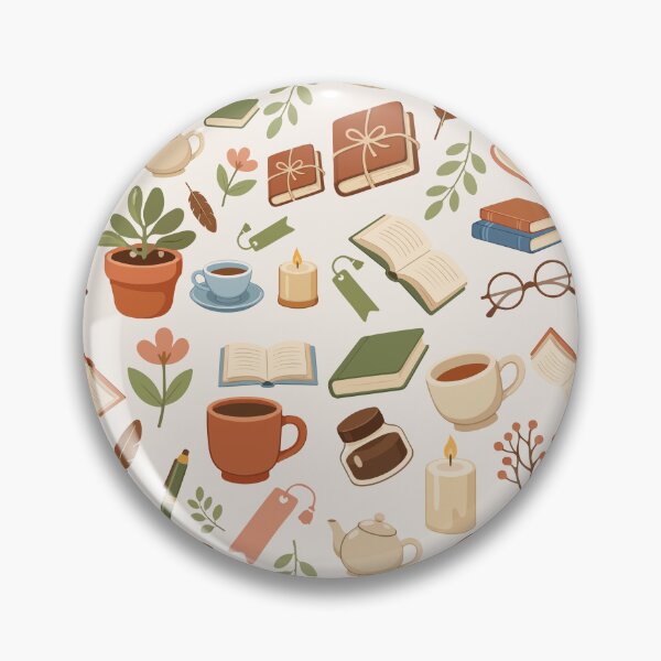 Item preview, Cozy Reading Tea Books Pattern  designed and sold by stylishdzign.