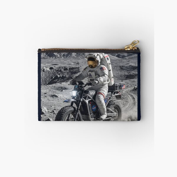 Item preview, NASA astronaut riding motorcycle on the moon designed and sold by WiseBow.