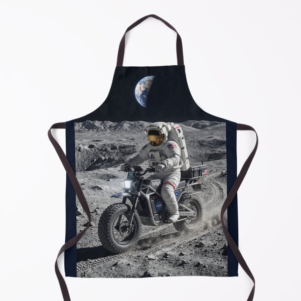 Item preview, NASA astronaut riding motorcycle on the moon designed and sold by WiseBow.