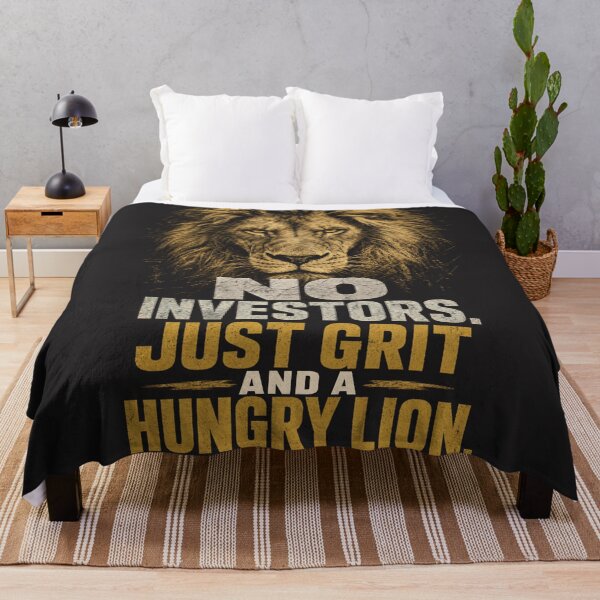 Item preview, No Investors Just Grit and a Hungry Lion Bootstrapper Entrepreneur Design designed and sold by Bennie Singh.