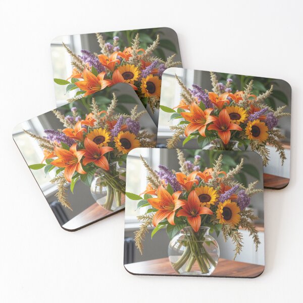 Item preview, Sunflower and Orange Lily Bouquet - Floral Decor designed and sold by nhk999.