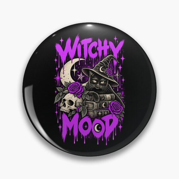 Item preview, Witchy Mood – Gothic Black Cat Witch Design designed and sold by MetaModel Editions.