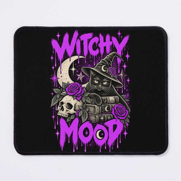 Item preview, Witchy Mood – Gothic Black Cat Witch Design designed and sold by MetaModel Editions.