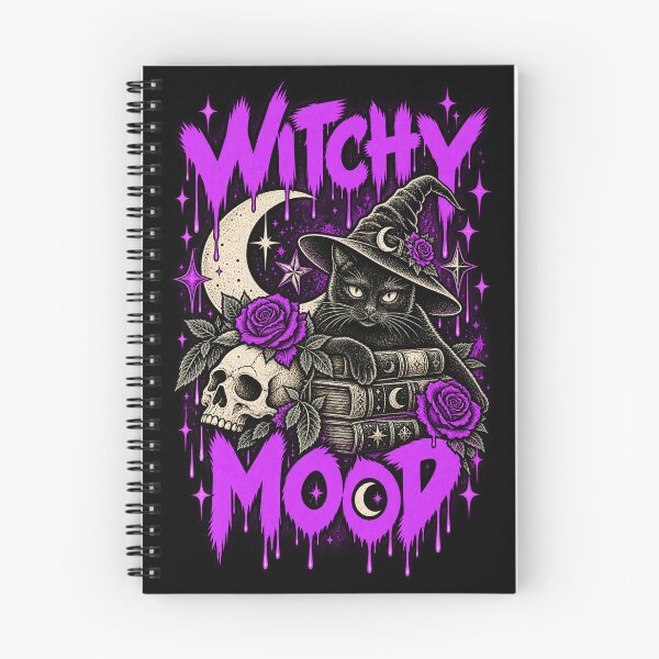 Item preview, Witchy Mood – Gothic Black Cat Witch Design designed and sold by MetaModel Editions.