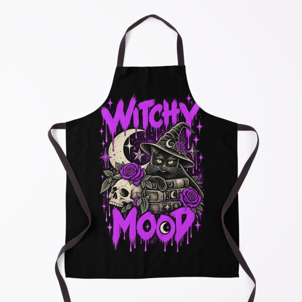 Item preview, Witchy Mood – Gothic Black Cat Witch Design designed and sold by MetaModel Editions.