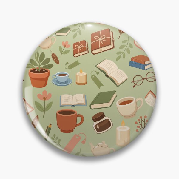 Item preview, Cozy Reading Tea Books Pattern  designed and sold by stylishdzign.